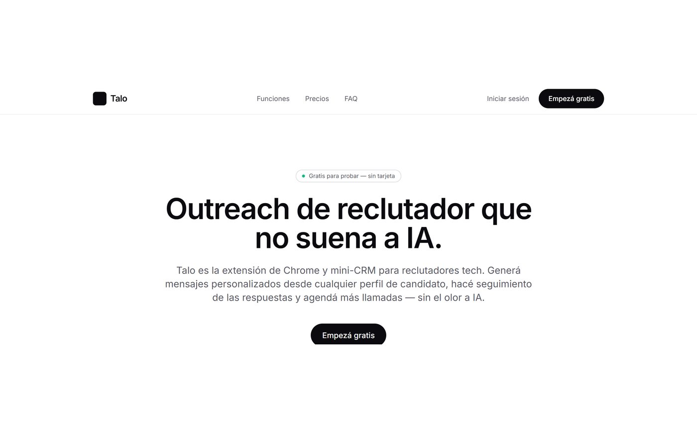 Captura de la web de Talo